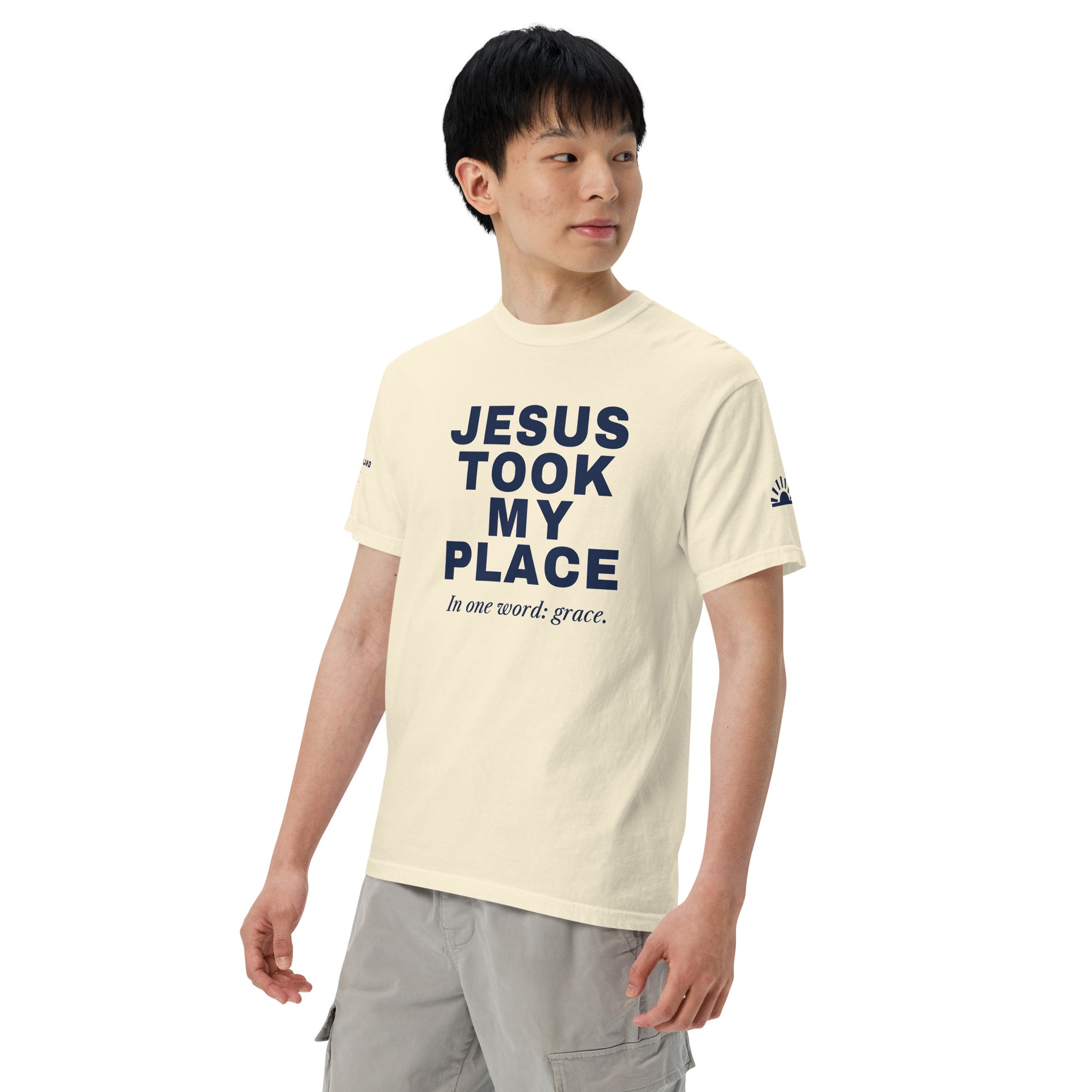 Jesus Took My Place Men's Tee in Ivory