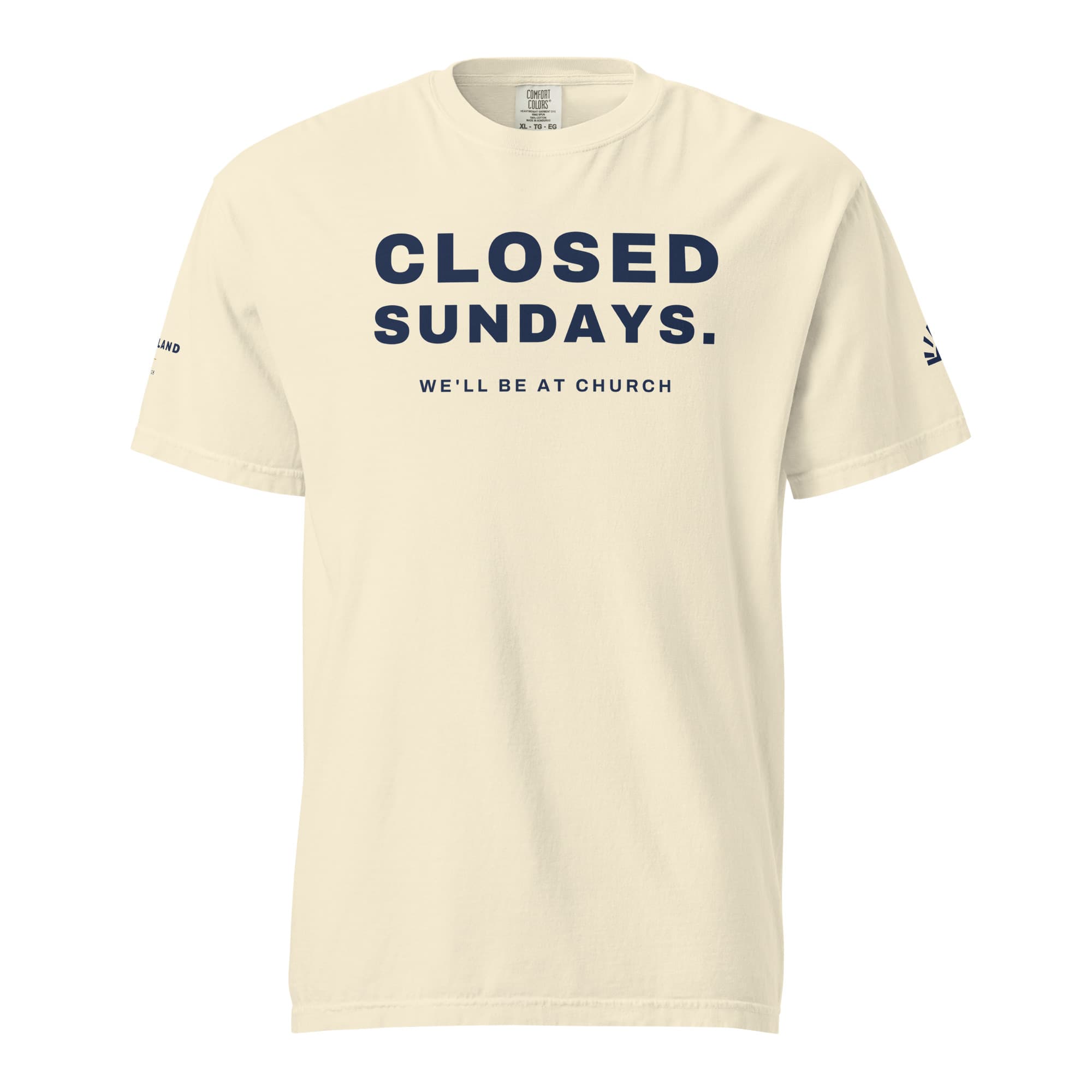 Closed Sundays Men's Tee in Ivory