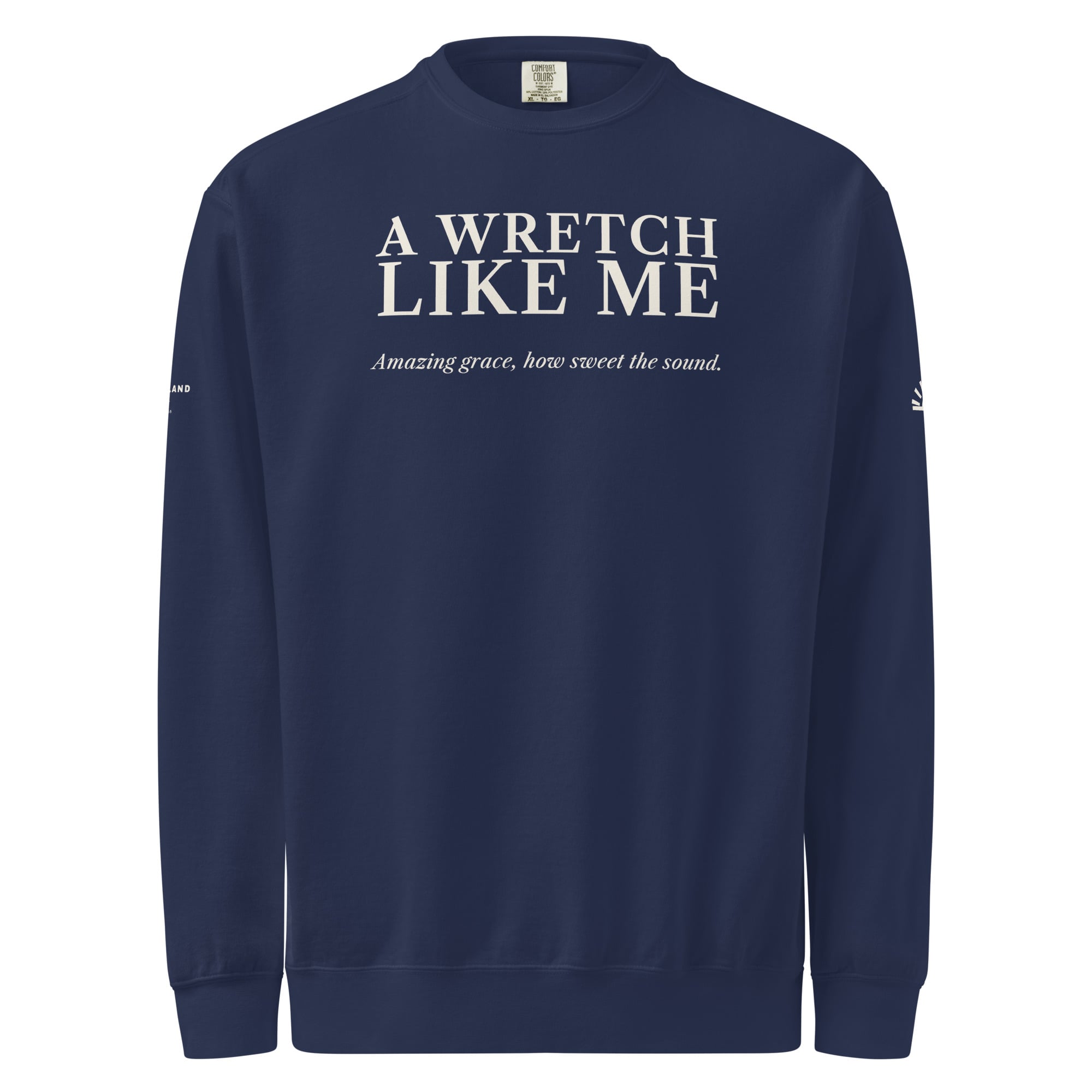 A Wretch Like Me Crewneck in True Navy
