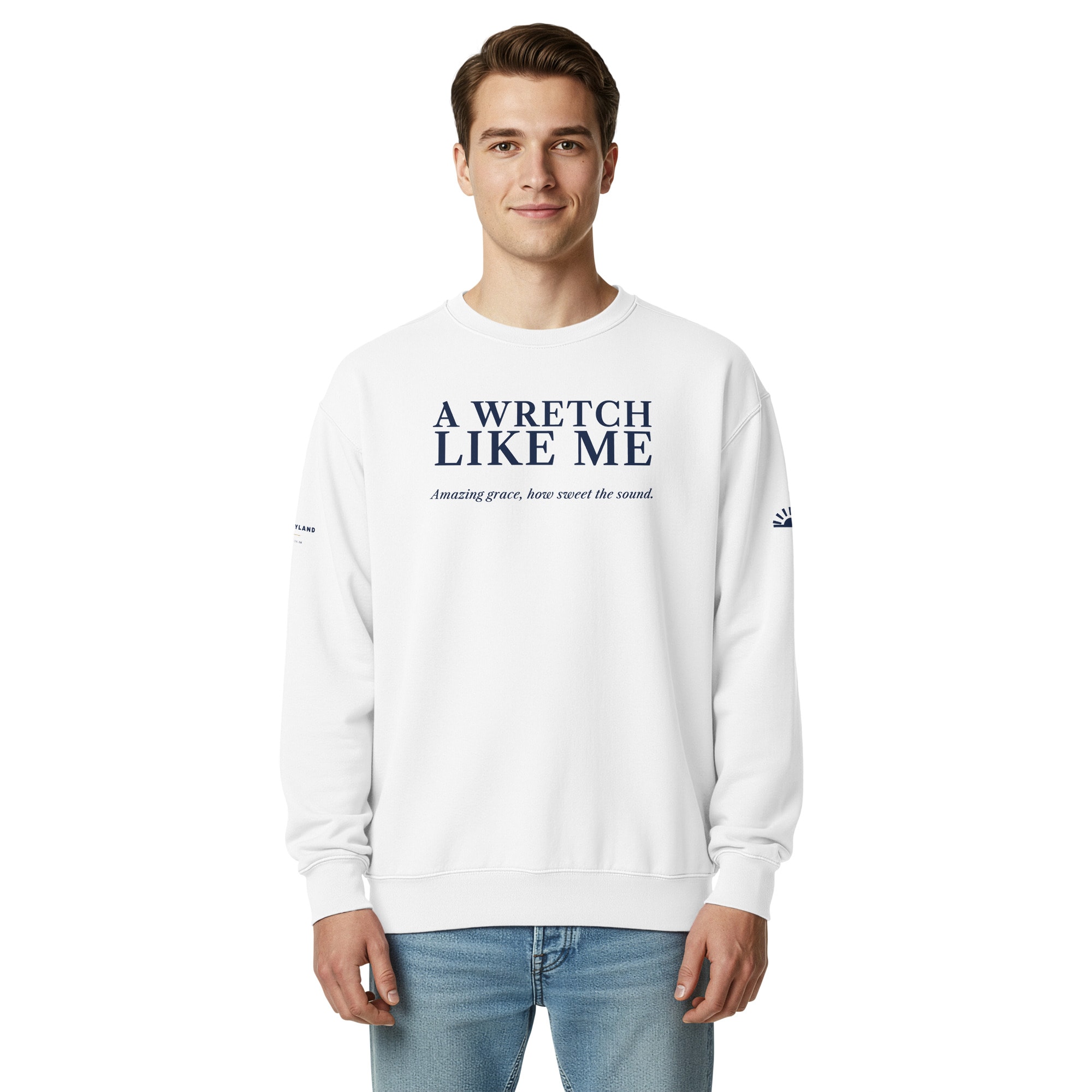 A Wretch Like Me Crewneck in White