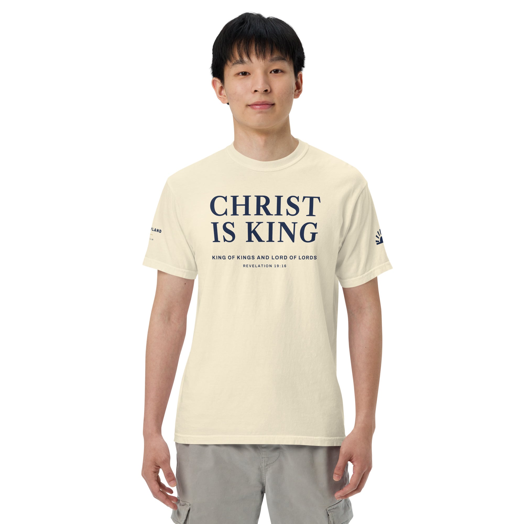 Christ Is King Men's Tee in Ivory