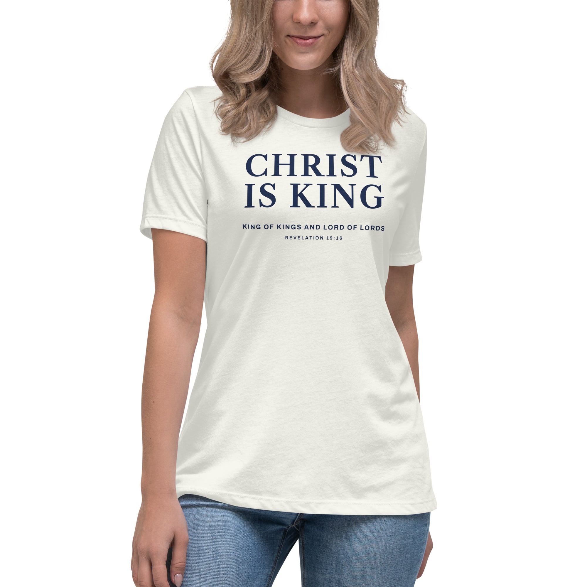 Christ Is King Women's Tee in Vintage White