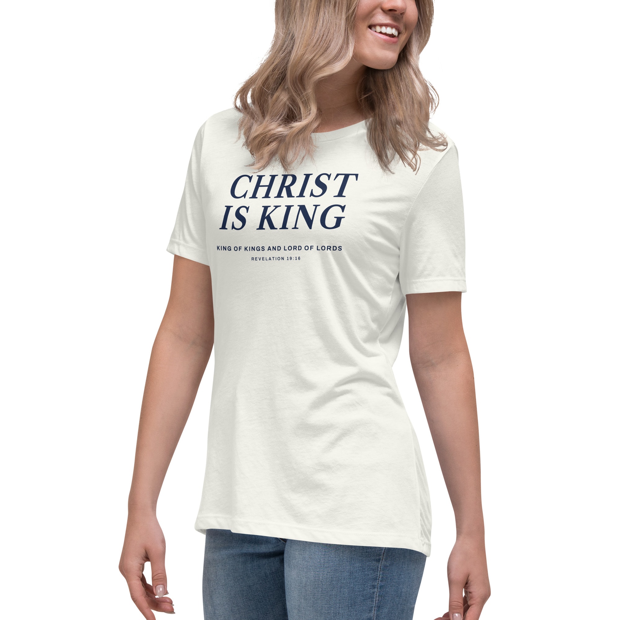 Christ Is King Women's Tee in Vintage White
