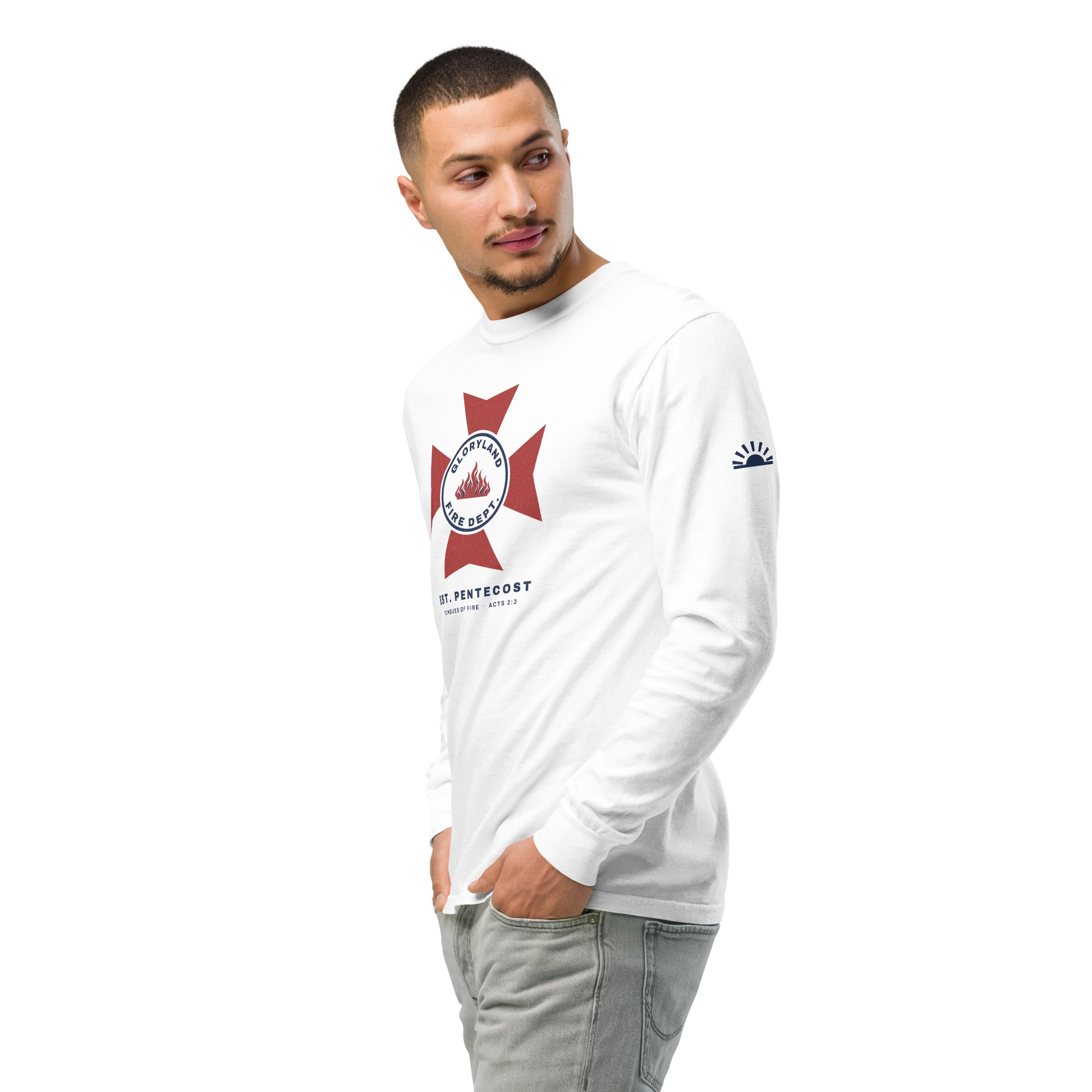 Fire Dept. Long Sleeve in White