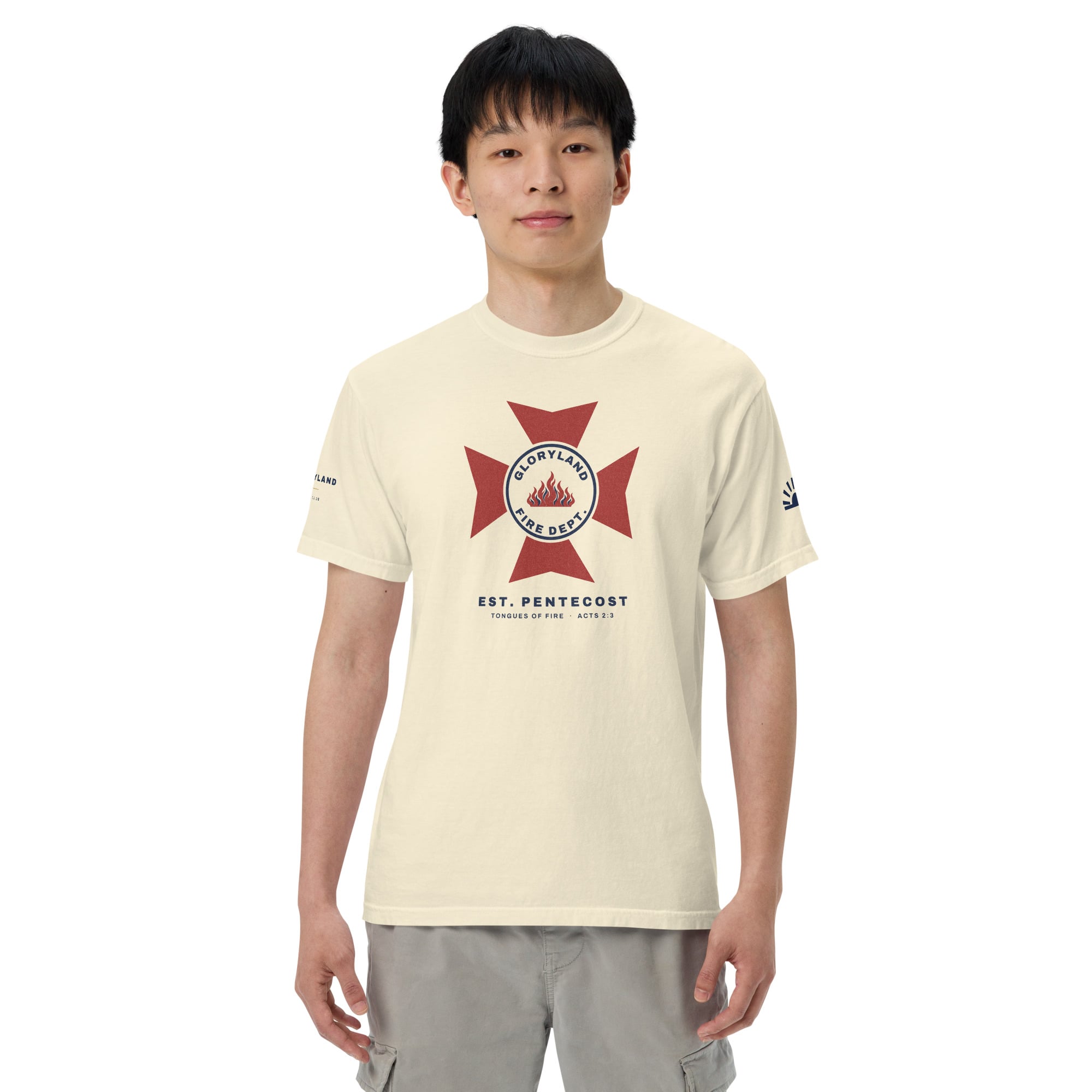 Fire Dept. Men's Tee in Ivory