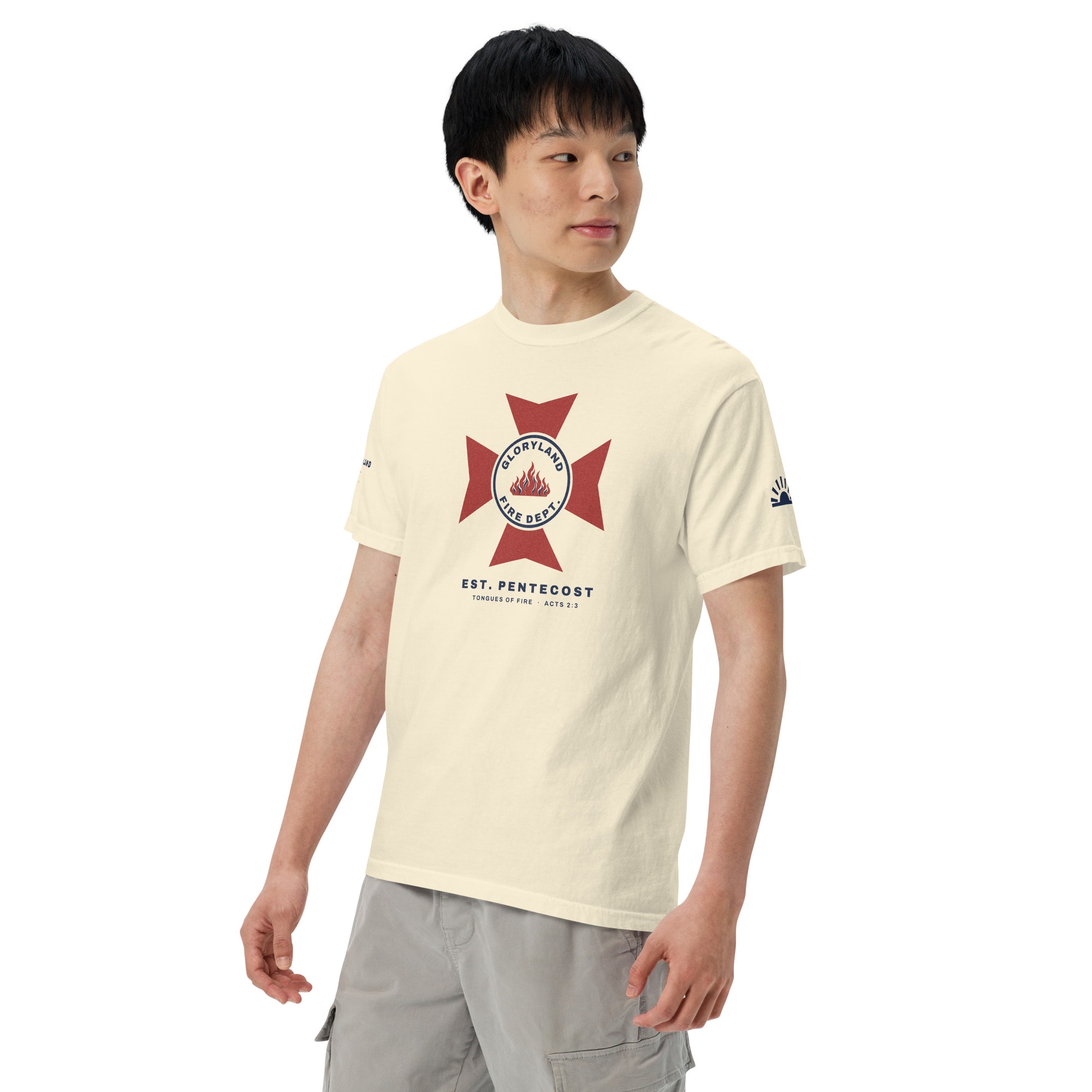 Fire Dept. Men's Tee in Ivory