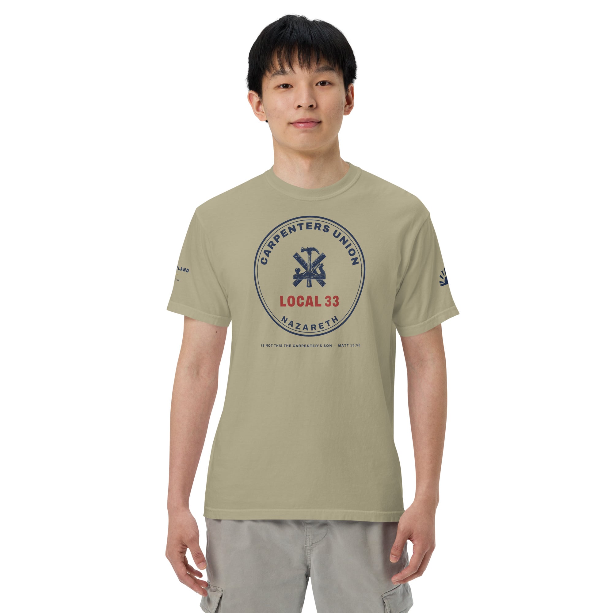 Carpenters Union Men's Tee in Khaki